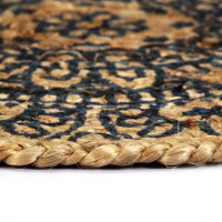 Produktbild för Bordstabletter 4 st mörkblå 38 cm rund jute