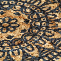 Produktbild för Bordstabletter 4 st mörkblå 38 cm rund jute