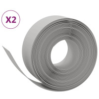 Produktbild för Rabattkant grå 2 st 10 m 20 cm polyeten