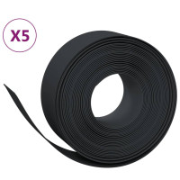 Produktbild för Rabattkant svart 5 st 10 m 20 cm polyeten