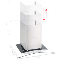 Produktbild för Väggmonterad köksfläkt 60 cm rostfritt stål 756 m³/h LED