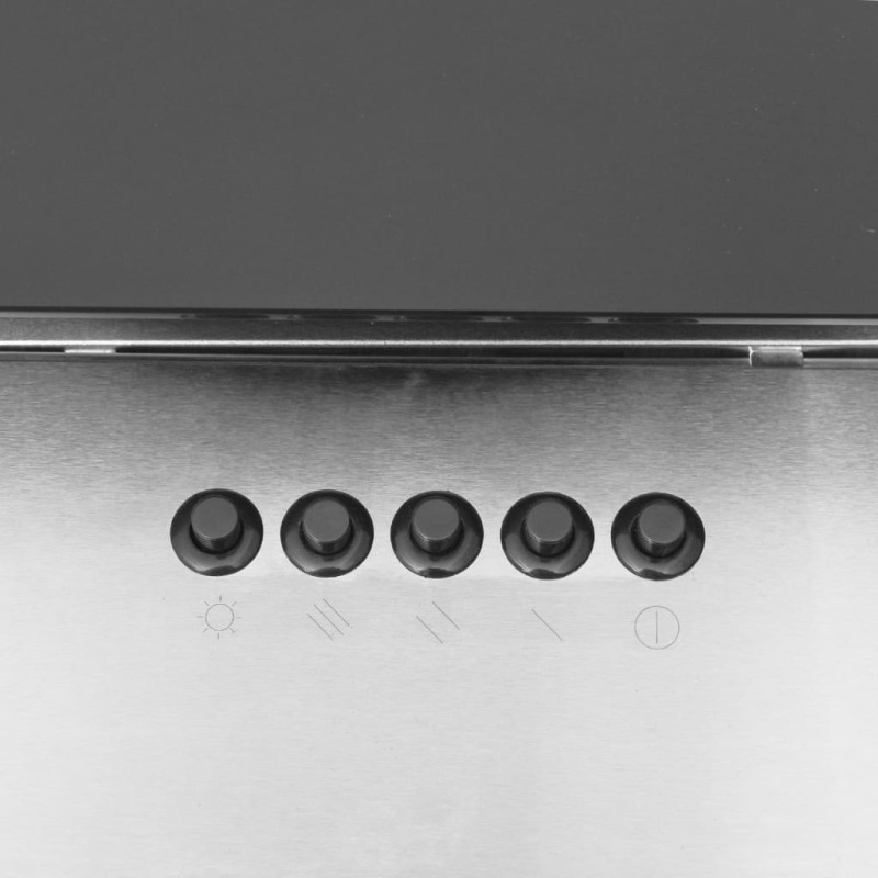 Produktbild för Köksfläkt 90 cm rostfritt stål och härdat glas silver