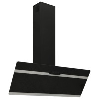 Miniatyr av produktbild för Köksfläkt 90 cm stål och härdat glas svart