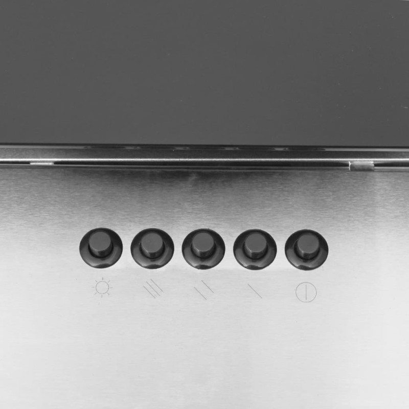 Produktbild för Köksfläkt 60 cm rostfritt stål och härdat glas silver