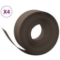 Produktbild för Rabattkant brun 4 st 10 m 20 cm polyeten
