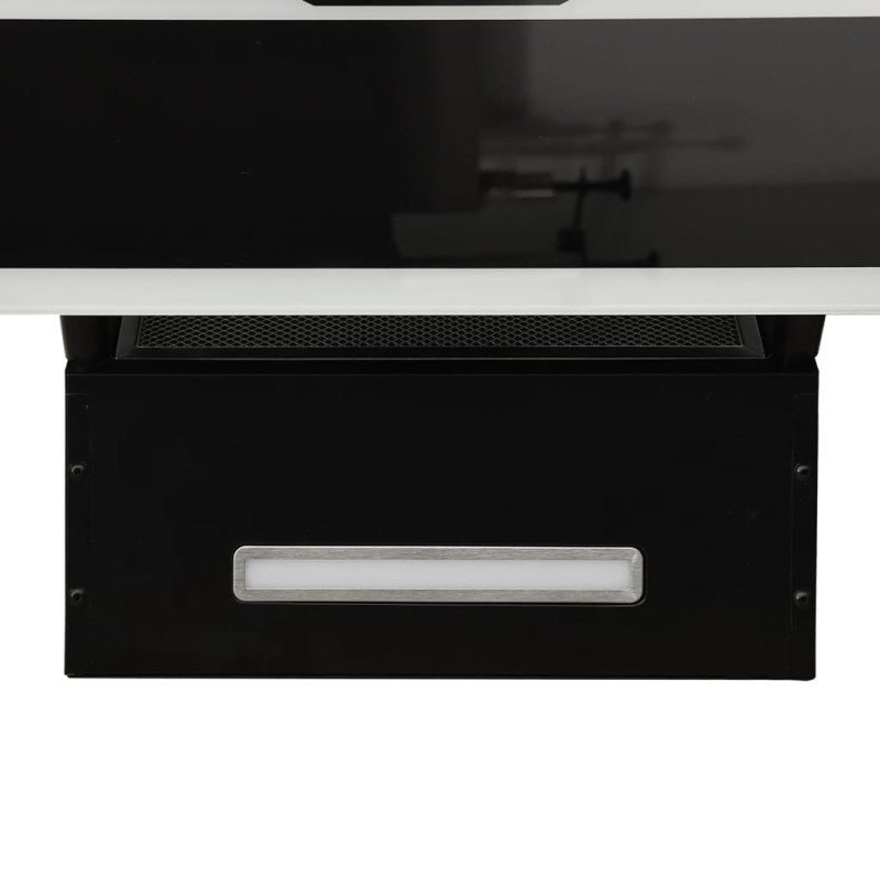 Produktbild för Köksfläkt 60 cm stål och härdat glas svart
