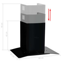 Produktbild för Väggmonterad köksfläkt rostfritt stål 756 m³/h 60 cm svart