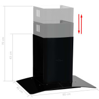 Miniatyr av produktbild för Väggmonterad köksfläkt rostfritt stål 756 m³/h 60 cm svart