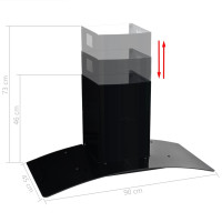 Produktbild för Väggmonterad köksfläkt rostfritt stål 756 m³/h 90 cm svart