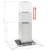 Miniatyr av produktbild för Köksfläkt med LCD för köksö 90 cm 756 m³/tim LED