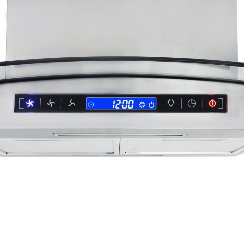 Produktbild för Köksfläkt med LCD för köksö 90 cm 756 m³/tim LED