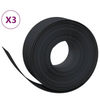 Produktbild för Rabattkant svart 3 st 10 m 20 cm polyeten