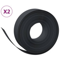 Produktbild för Rabattkant svart 2 st 10 m 15 cm polyeten