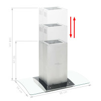 Miniatyr av produktbild för Köksfläkt för köksö 90 cm rostfritt stål 756 m³/tim LED