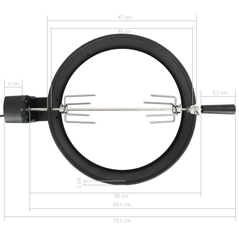 Produktbild för Rotisserieset med ring grill 47 cm svart