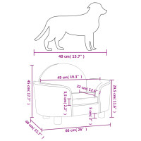 Produktbild för Hundbädd gräddvit 66x40x45 cm sammet