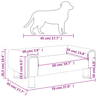 Produktbild för Hundbädd mörkgrå 70x45x26,5 cm sammet