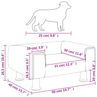 Produktbild för Hundbädd mörkgrå 50x40x26,5 cm sammet