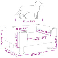 Produktbild för Hundbädd svart 50x40x26,5 cm sammet