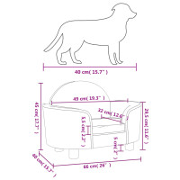 Produktbild för Hundbädd mörkgrå 66x40x45 cm sammet