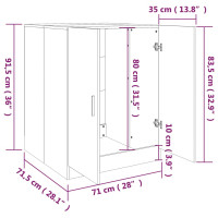 Produktbild för Tvättmaskinsskåp rökfärgad ek 71x71,5x91,5cm