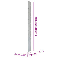 Produktbild för Staketstolpar 10 st silver 280 cm galvaniserat stål