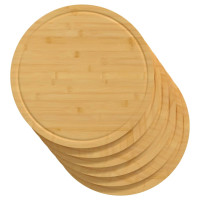 Miniatyr av produktbild för Skärbrädor 6 st Ø40x1,5 cm bambu
