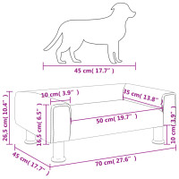 Produktbild för Hundbädd ljusgrå 70x45x26,5 cm sammet