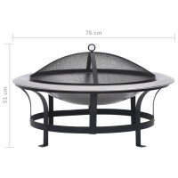 Produktbild för Eldfat med grill rostfritt stål 76 cm