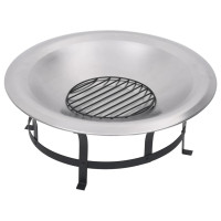 Produktbild för Eldfat med grill rostfritt stål 76 cm