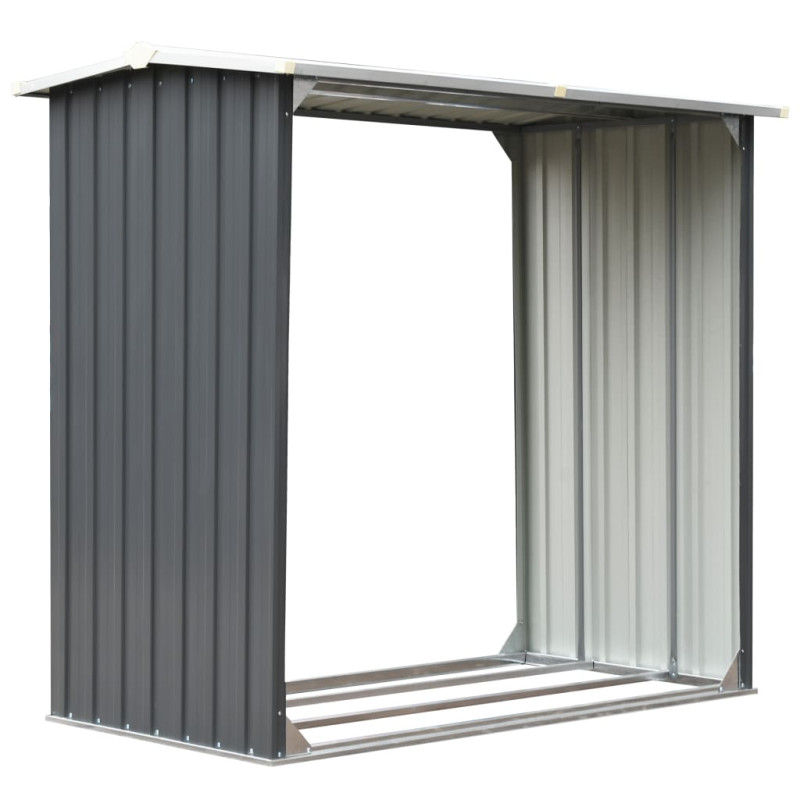 Produktbild för Vedskjul galvaniserat stål 172x91x154 cm grå