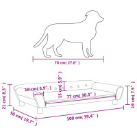 Produktbild för Hundbädd mörkgrå 100x50x21 cm sammet