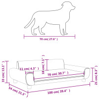 Produktbild för Hundbädd gräddvit 100x54x33 cm sammet