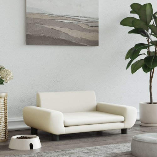 vidaXL Hundbädd gräddvit 70x45x33 cm sammet