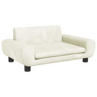 Produktbild för Hundbädd gräddvit 70x45x33 cm sammet