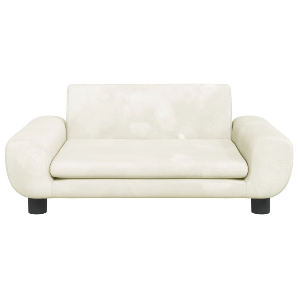 Produktbild för Hundbädd gräddvit 70x45x33 cm sammet