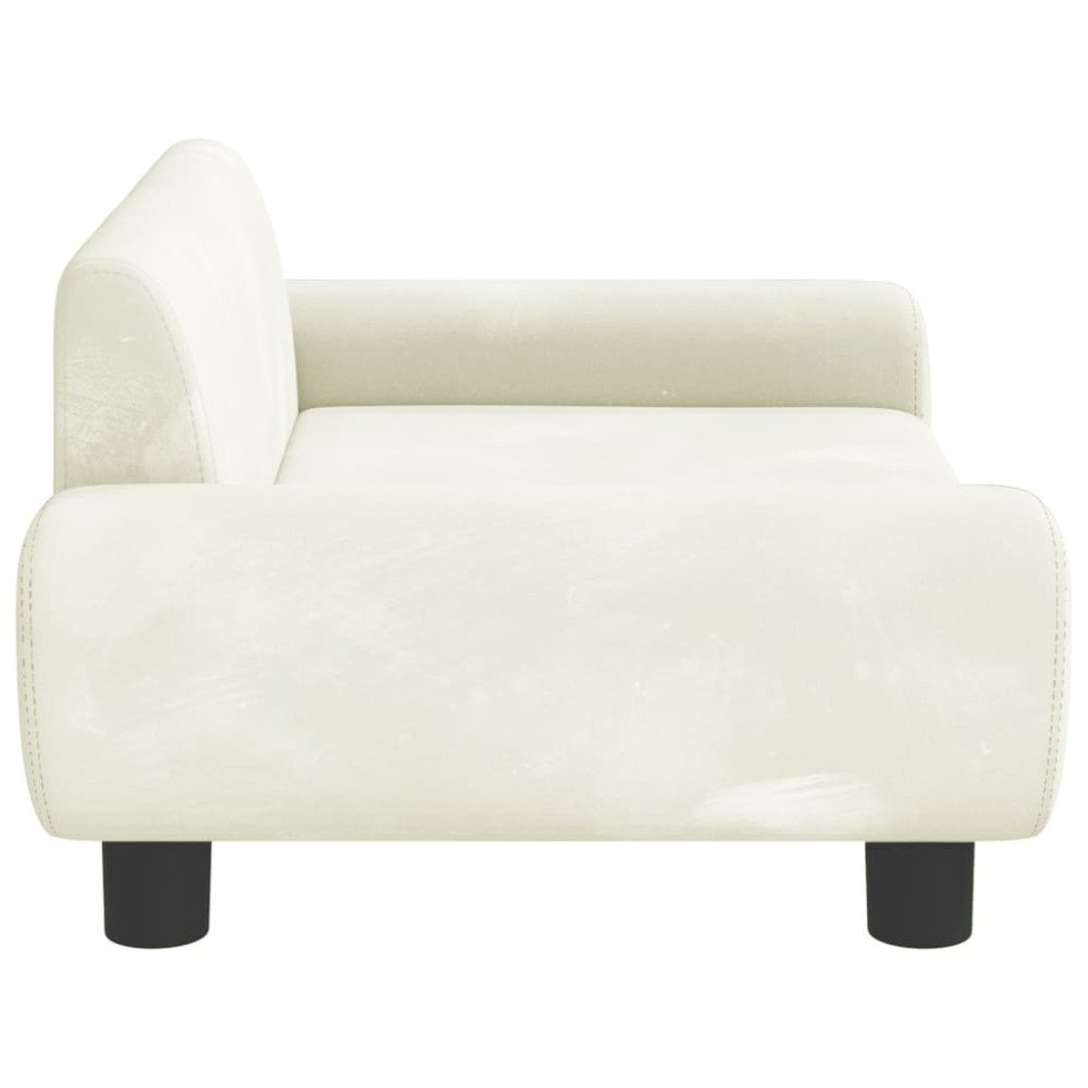 Produktbild för Hundbädd gräddvit 70x45x33 cm sammet