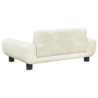 Produktbild för Hundbädd gräddvit 70x45x33 cm sammet