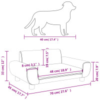 Produktbild för Hundbädd gräddvit 70x45x33 cm sammet