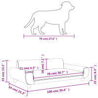 Produktbild för Hundbädd ljusgrå 100x54x33 cm sammet