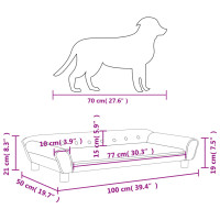 Produktbild för Hundbädd gräddvit 100x50x21 cm sammet