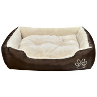 Produktbild för Hundbädd med vadderad kudde storlek L