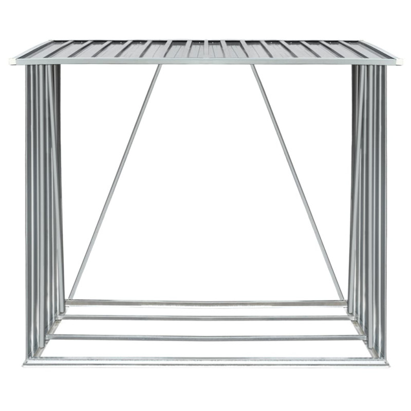 Produktbild för Vedskjul i galvaniserat stål 163x83x154 cm grå