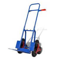 Produktbild för Hopfällbar säckkärra med 6 hjul blå