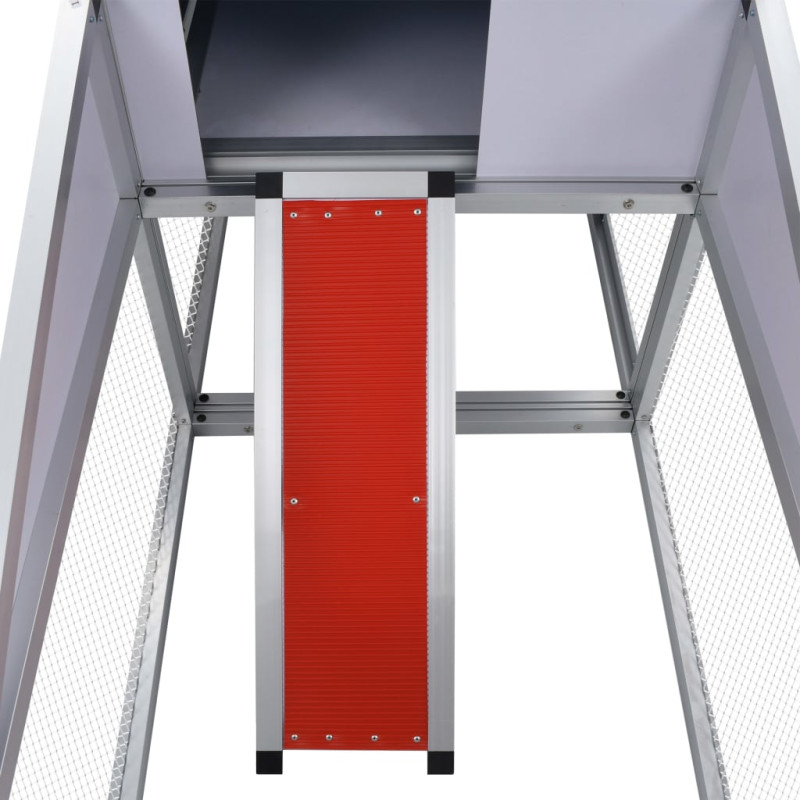 Produktbild för Hönshus i aluminium med uteplats och värprede aluminium