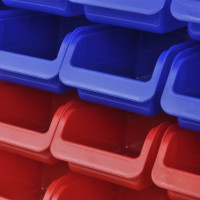 Produktbild för Väggmonterade förvaringshyllor för garageverktyg 2 st blå & röda