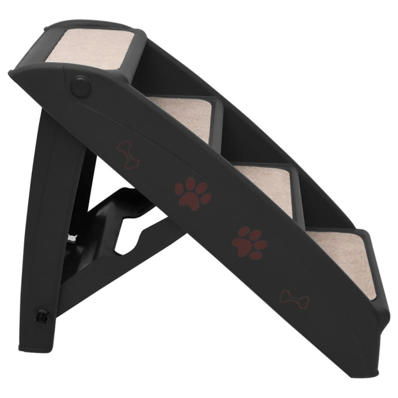 Produktbild för Hopfällbar hundtrappa svart 62x40x49,5 cm