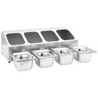 Miniatyr av produktbild för Gastronormbehållare med 4 GN 1/6 kastrull rostfritt stål