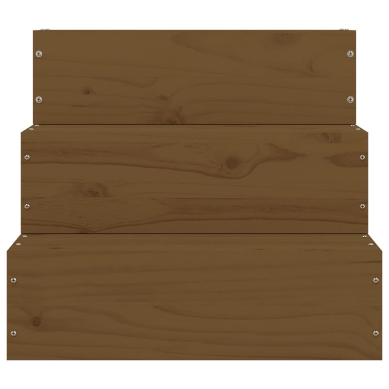 Produktbild för Husdjurstrappa Honungsbrun 40x37,5x35 cm massiv furu