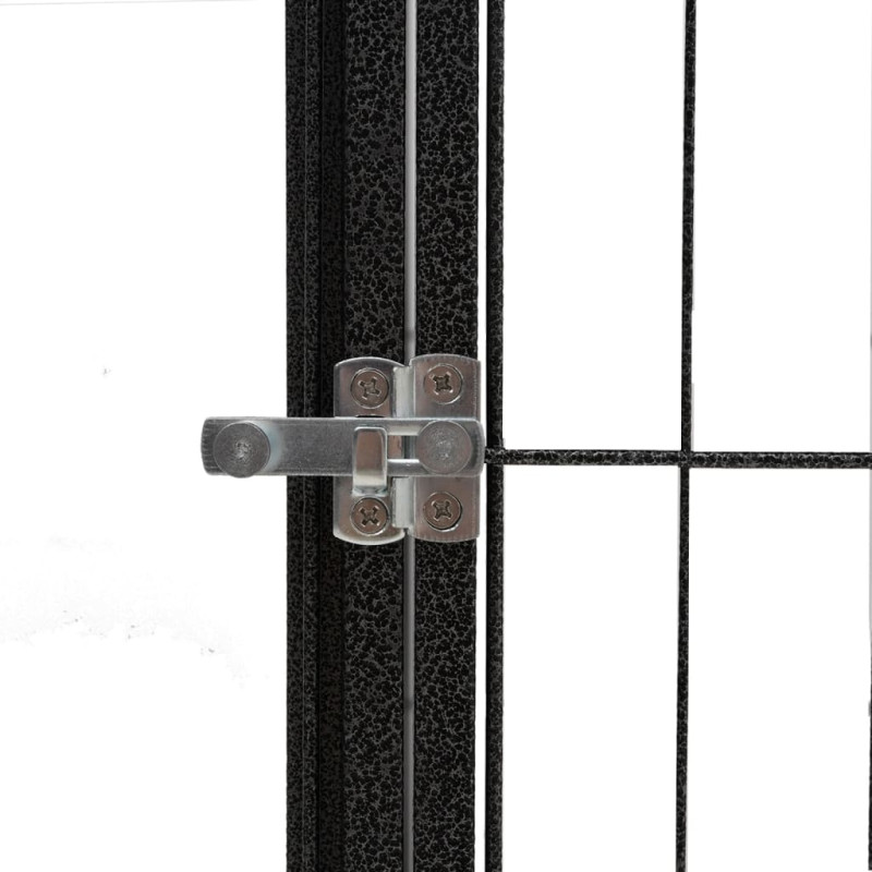 Produktbild för Hundbur 6 paneler svart 50x100 cm pulverlackerat stål